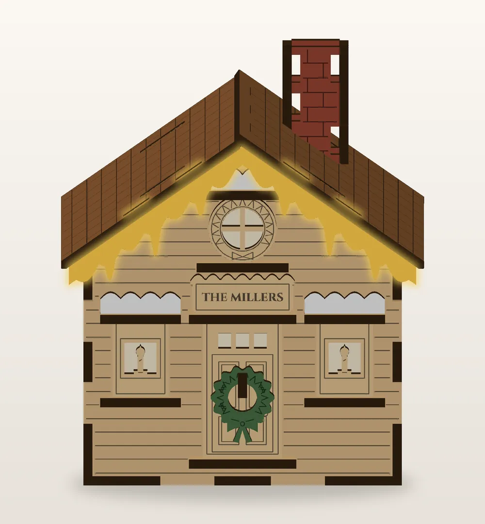 Step 11, icicle trim: the new pieces shown in gold