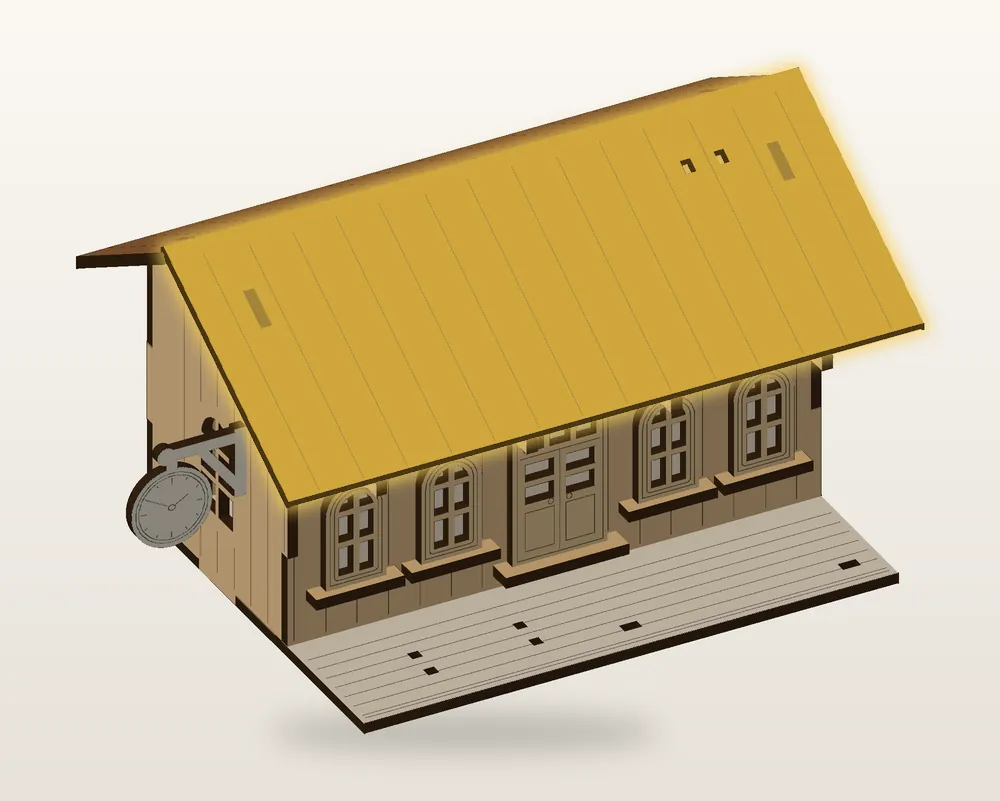Step 10, the canopy: the new piece shown in gold